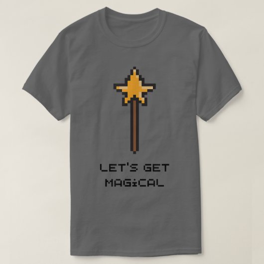 Fairy Wand 8-bits videogame Funny Gamers, gepielee T-shirt (Design voorkant)