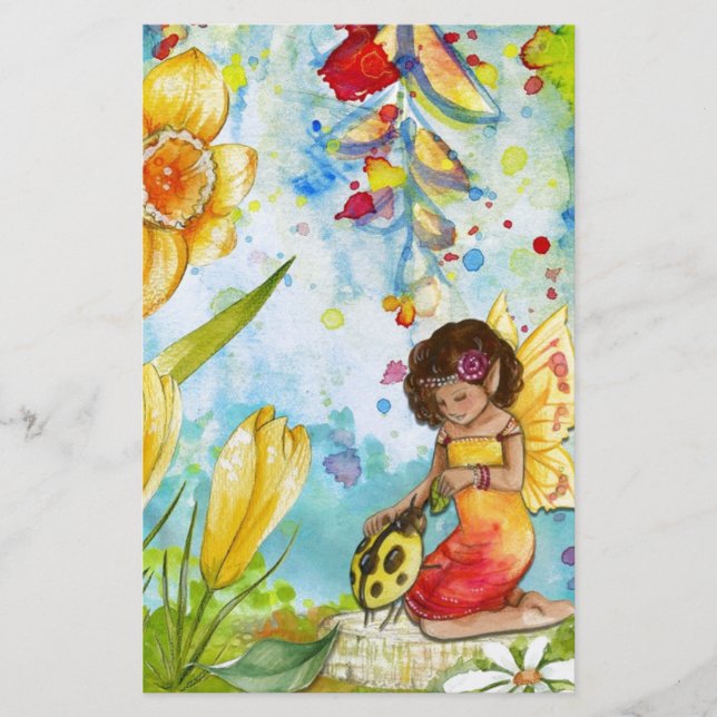Fairy waterverf illustratie onecht (Voorkant)