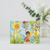 Fairy waterverf illustratie onecht briefkaart (Staand voorkant)