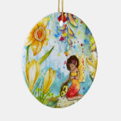 Fairy waterverf illustratie onecht keramisch ornament (Rechts)