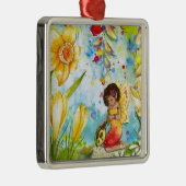 Fairy waterverf illustratie onecht metalen ornament (Rechts)