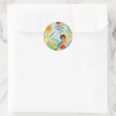 Fairy waterverf illustratie onecht ronde sticker (Tas)