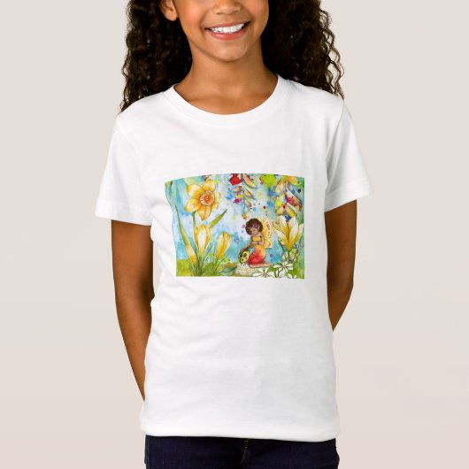 Fairy waterverf illustratie onecht t-shirt (Voorkant)