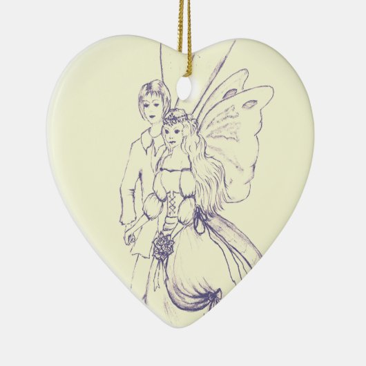 Fairy Wedding Keramisch Ornament (Rechts)