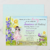 Fairy Whimsical Fantasy verjaardagsfeestje uitnodi Kaart (Voorkant / Achterkant)