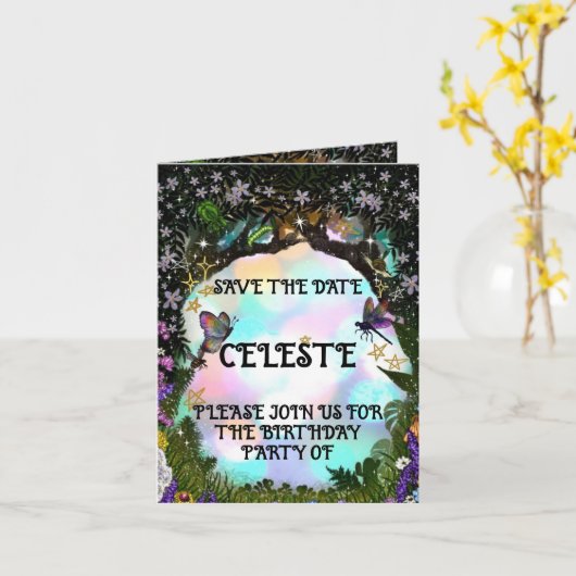 Fairy Whimsical Forest of Magic Kaart (Gele Bloem)