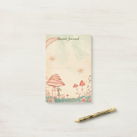 Fairy Whimsical Hemelse Esthetische Paddestoel Post-it® Notes (Op bureau)
