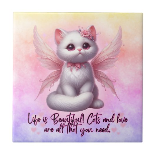 Fairy Whiskers van de liefde Tegeltje (Voorkant)