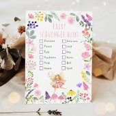Fairy Wildflower Birthday Scavenger Hunt Kaart