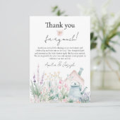 Fairy Wildflower Enchanted Baby shower Dank u Bedankkaart (Staand voorkant)