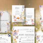 Fairy Wildflower Floral Baby Meisje Luier Raffle Informatiekaartje