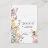 Fairy Wildflower Floral Baby Meisje Luier Raffle Informatiekaartje (Achterkant)