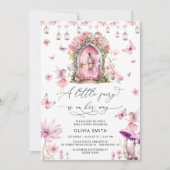 Fairy Wildflower Roze Baby shower Uitnodiging (Voorkant)