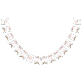 Fairy Wildflower Roze Verjaardag Uitnodiging Vlaggetjes