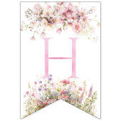 Fairy Wildflower Roze Verjaardag Uitnodiging Vlaggetjes (Tweede vlag)