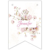 Fairy Wildflower Roze Verjaardag Uitnodiging Vlaggetjes (Eerste vlag)