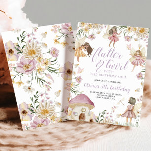 Fairy wildflower verjaardag kaart