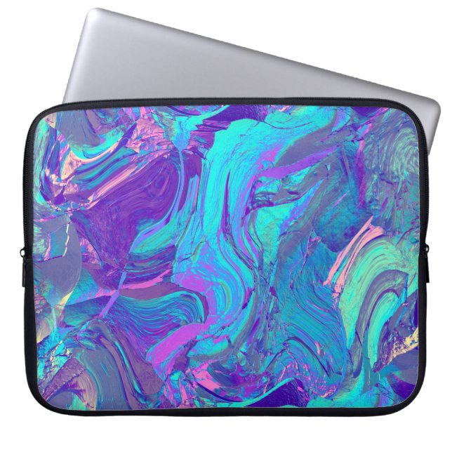 Fairy Wing Artglass - blauw en paars: Laptop Sleeve (Voorkant)