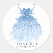 Fairy Wing Ice Gown | Frost Blue Sheen Bedankt Ronde Sticker (Voorkant)