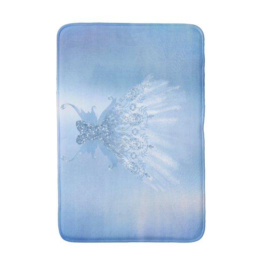 Fairy Wing Ice Gown | vorstblauwe iriserende glans Badmat (Voorkant Verticaal)