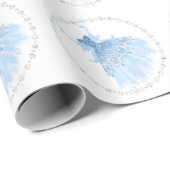 Fairy Wing Ice Gown | vorstblauwe iriserende glans Cadeaupapier (Rol Hoek)