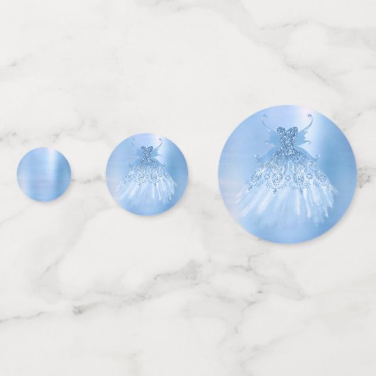 Fairy Wing Ice Gown | vorstblauwe iriserende glans Confetti (Voorkanten)