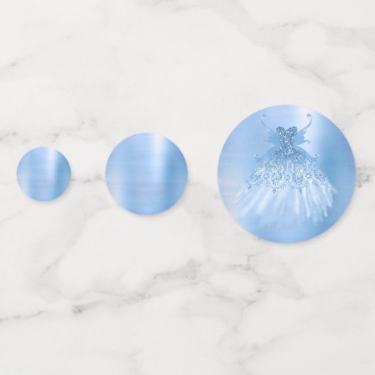 Fairy Wing Ice Gown | vorstblauwe iriserende glans Confetti (Achterkanten)