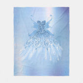 Fairy Wing Ice Gown | vorstblauwe iriserende glans Fleece Deken (Voorkant)