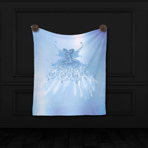 Fairy Wing Ice Gown   vorstblauwe iriserende glans Fleece Deken