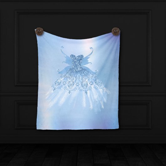 Fairy Wing Ice Gown | vorstblauwe iriserende glans Fleece Deken