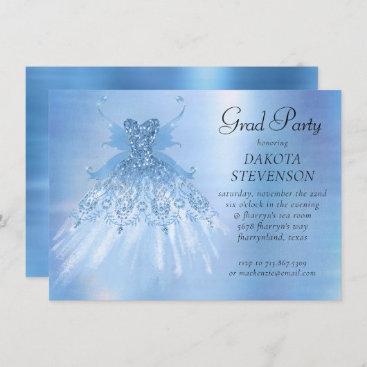 Fairy Wing Ice Gown | vorstblauwe iriserende glans Kaart (Voorkant / Achterkant)