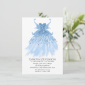 Fairy Wing Ice Gown | vorstblauwe iriserende glans Kaart (Staand voorkant)