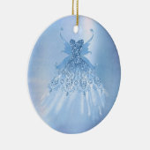Fairy Wing Ice Gown | vorstblauwe iriserende glans Keramisch Ornament (Rechts)