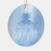 Fairy Wing Ice Gown | vorstblauwe iriserende glans Keramisch Ornament (Links)