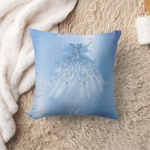 Fairy Wing Ice Gown   vorstblauwe iriserende glans Kussen