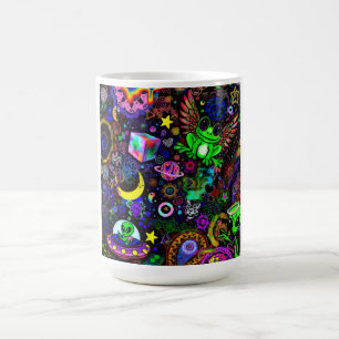 Fairy Wing Kikker Sticker Cute Trippy Neon Kikke Koffiemok