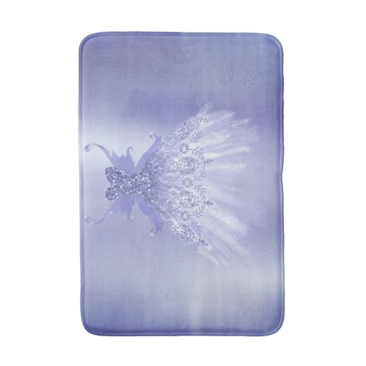 Fairy Wing Lavender Gown | Paarse iriserende glans Badmat (Voorkant Verticaal)