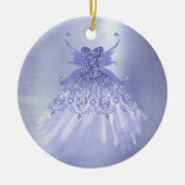 Fairy Wing Lavender Gown | Paarse iriserende glans Keramisch Ornament (Voorkant)