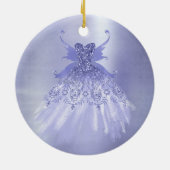 Fairy Wing Lavender Gown | Paarse iriserende glans Keramisch Ornament (Achterkant)
