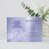 Fairy Wing Lavender Gown | Paarse iriserende glans RSVP Kaartje (Staand voorkant)