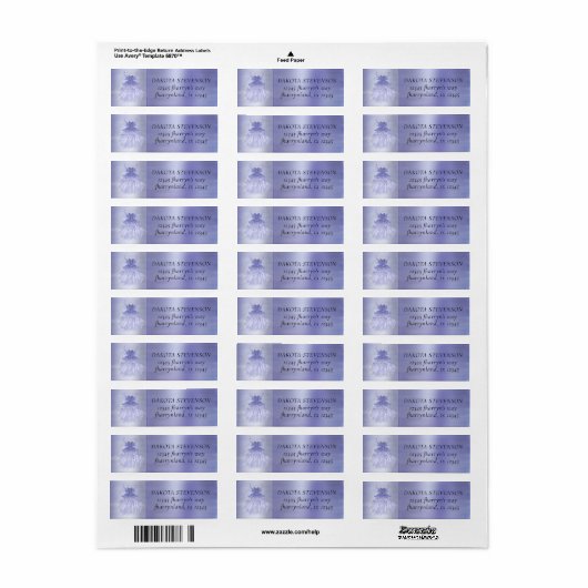 Fairy Wing Lavender Gown | Paarse Sheen-adres Etiket (Full Sheet)