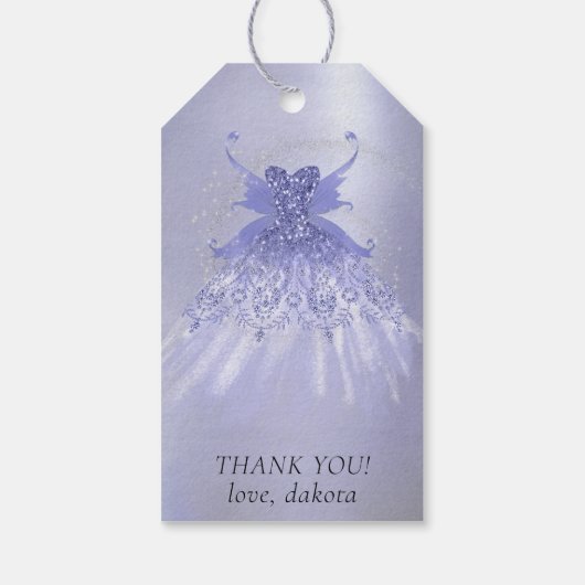 Fairy Wing Lavender Gown | Paarse Sheen Bedankt Cadeaulabel (Achterkant)