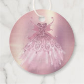 Fairy Wing Mauve Gown | Luxe Dusty Pink Sheen Bedankjes Labels (Voorkant)