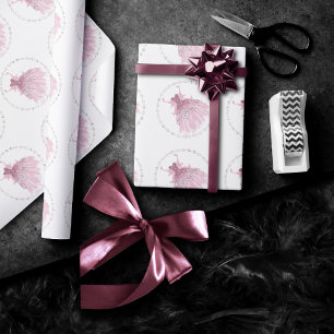 Fairy Wing Mauve Gown   Luxe Dusty Pink Sheen Cadeaupapier