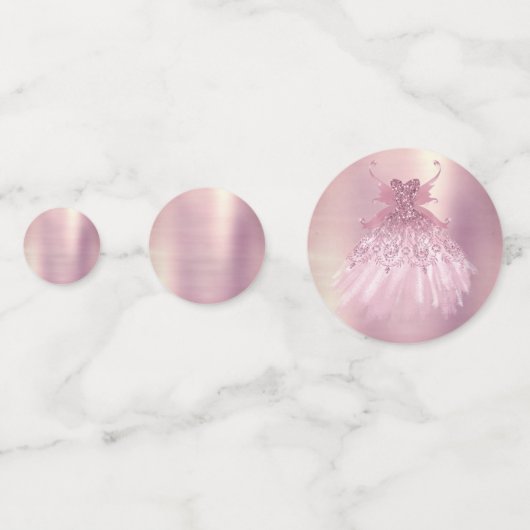 Fairy Wing Mauve Gown | Luxe Dusty Pink Sheen Confetti (Achterkanten)