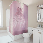 Fairy Wing Mauve Gown | Luxe Dusty Pink Sheen Douchegordijn (In situ)