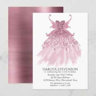 Fairy Wing Mauve Gown   Luxe Dusty Pink Sheen Kaart