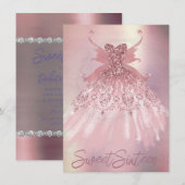 Fairy Wing Mauve Gown | Luxe Dusty Pink Sheen Kaart (Voorkant / Achterkant)