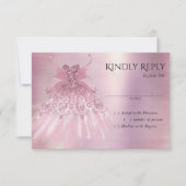 Fairy Wing Mauve Gown | Luxe Dusty Pink Sheen RSVP Kaartje (Voorkant)