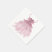 Fairy Wing Mauve Gown | Luxe Dusty Pink Sheen Servet (Hoek)